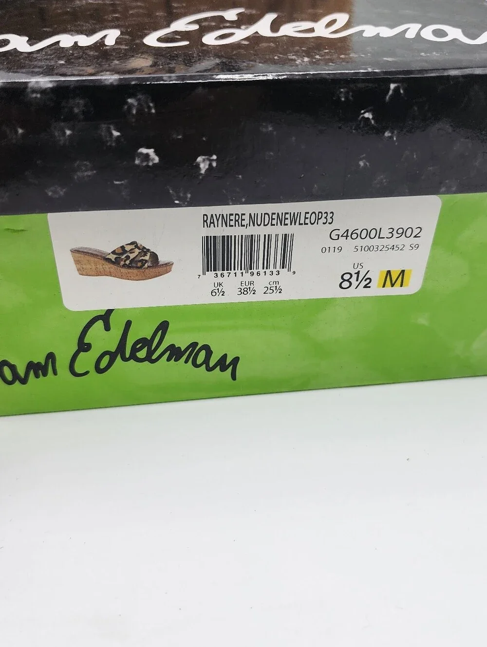 sam edelman Reid Leopard Print Cork Wedge Size 8 1/2 M read description